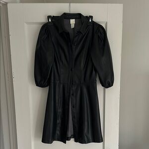 Black Faux Leather Dress